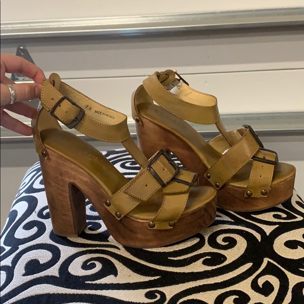 Bed Stu Cobbler Series platform heels